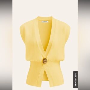 Commense Yellow Sleeveless Top